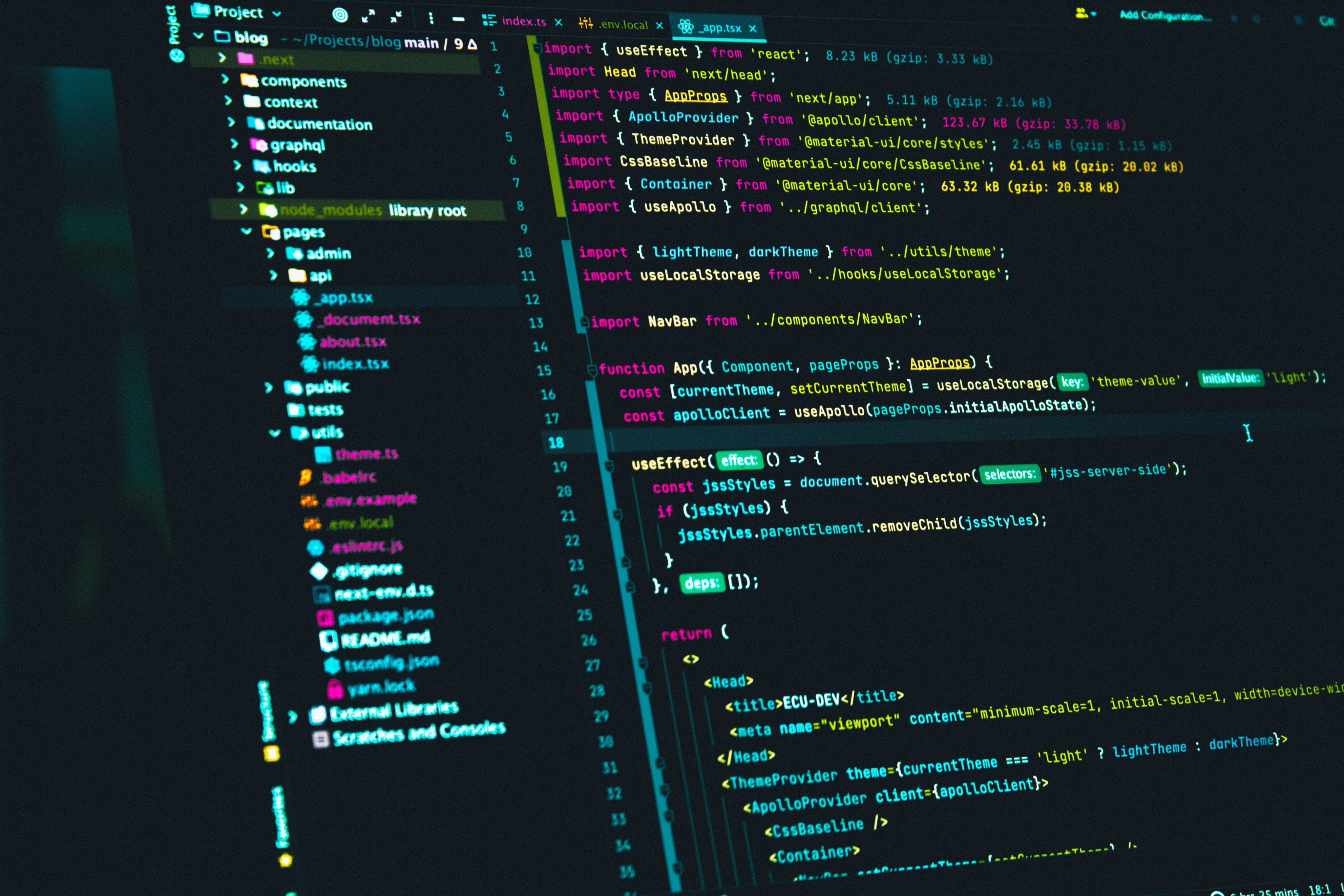 A screen showing code